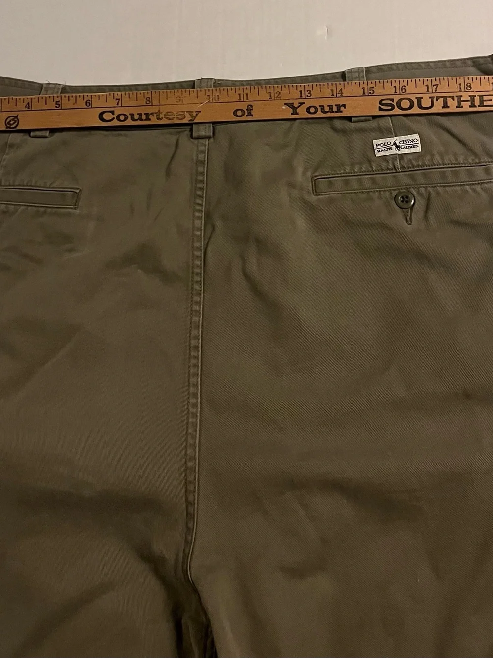 VTG Polo Ralph Lauren Chino Khaki Cargo Utility Shorts Sz 42 Pockets Preppy Y2K